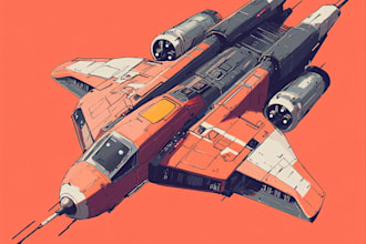 draw scifi futuristic vehicle aircraft spaceship for you