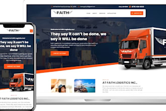 build logistics website transport, travel,trucking, freight broker,cargo website