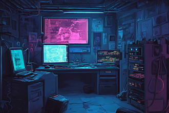 create a cyberpunk futuristic city and background