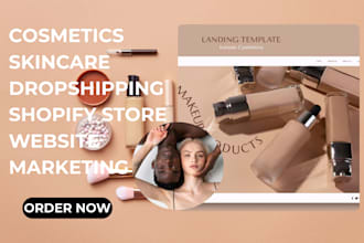 build cosmetics shopify store website beauty website skincare store marketing