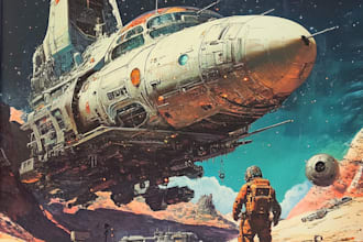 do a sci fi or cyberpunk spaceship design