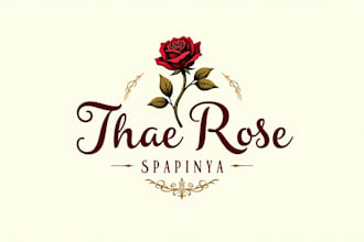 design a beautiful vintage rose flower logo for your brand