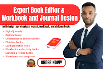 design a custom digital journal, children workbook christian book cover design