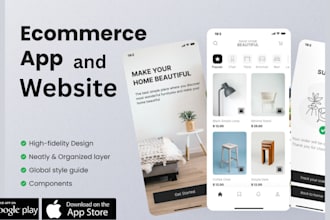 develop ecommerce app and website, marketplace app, multi vendor app, shop app