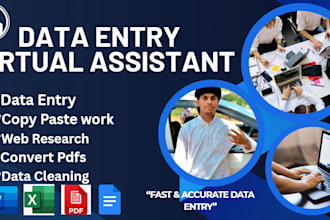do data entry, copy paste work, web research, convert pdf and excel data entry