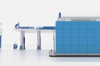 do 3d cgi gas station, filling station, fuel station, petrol station, commercial