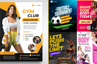 do professional sports flyer fitness gym football basketball flyer or poster