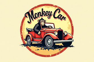 design amazing monkey car logo for you in just two days