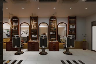 luxury 3d barber shop design ,nail salon ,lounge, pedicure salon,cosmetic render