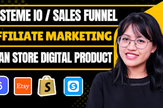 design systeme io sales funnel, affiliate marketing, stan store digital product