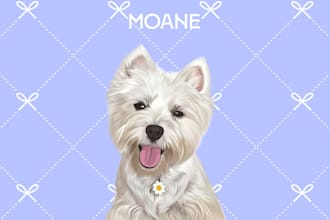 draw your cat, dog, or any pet into cartoon vector portrait