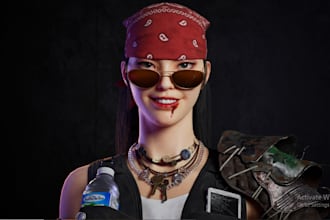 do unreal engine, 3d game character, realistic metahuman,  hair rig, cloth