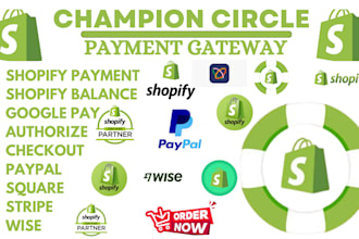 setup configure shopify payment, shopify balance, integrat stripe, paypal, wise