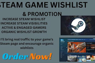 promote your steam game and increase real wishlists and gamer traffic