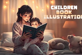 illustrate a children story book illustration and book cover
