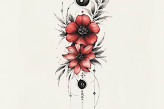draw a minimalist line art tattoo