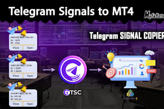 develop telegram trade copier to mt4, mt5 or telegram copier signal to mt4, mt5