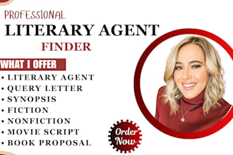 find a literary agent for your fiction book, screenplay, or children book