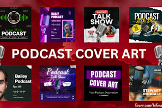 design stunning artwork for your podcast cover art,  podcast logo, album cover