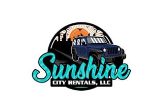 design corporate beach fun and cars logo