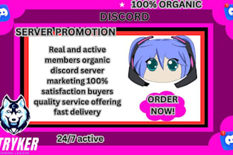do discord server promotion, organic growth to get real user