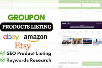 do depop vinted amazon ebay etsy groupon product upload SEO listing optimization