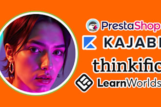 design thinkfic website kajabi landing page learnworlds prestashop online store