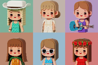 create 1000 voxel nft characters, items and metaverse assets