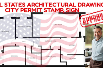 architectural drawing mep blueprint autocad 2d floor plan stamp city permits