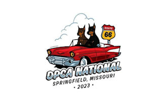 design a fun brightly colored historic route style logo