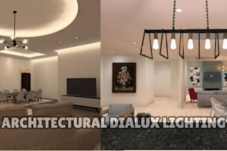 create a dimensional layout for a lighting design plan interlor design,  dialuk