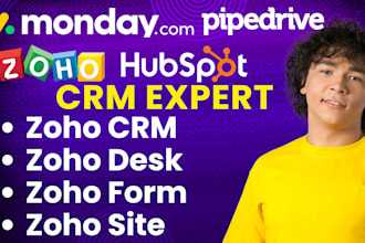 setup and design zoho crm, zoho sites, zoho creator, e commerce