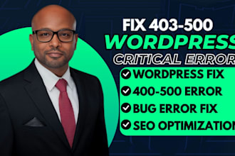 wordpress fix, fix 403, 500 error on wordpress, bug issue, critical errors