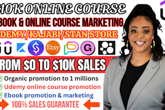10k udemy course promotion, online course promotion etsy stan store marketing