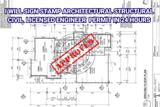 stamp as licensed as architectural civil structural engineer for city permit