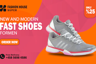 do shoe social media post, poster and ad design