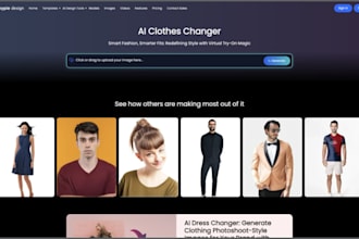 develop outstand ai saas clothing website ai fashion website ai saas website