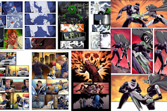 draw graphic novel illustration, comic page, comic coloring, nsfw comic artist