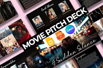 design film pitch deck, movie pitch deck TV shows powerpoint canva presentation
