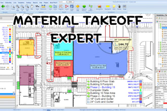 do construction cost estimation, and quantity material takeoff