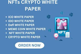 create crypto web3 white paper design, white paper, nft white paper ico and meme