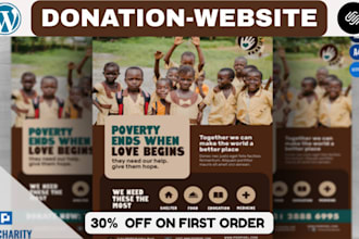 build a professional donation website, non profit website for donor site