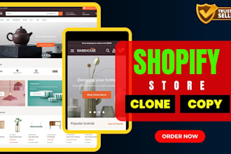 clone shopify store or shopify website exactly