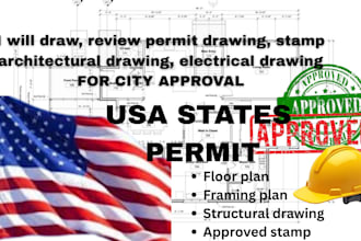 draw stamp city permit architectural drawing 2d floor plan structural engineer