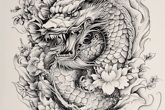 create japanese or oriental tattoo design for you
