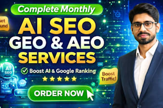 do monthly website local ai SEO, GEO, aeo, off page and backlinks building