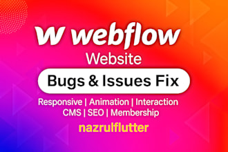 fix webflow website bugs, issues, responsive design problems fast