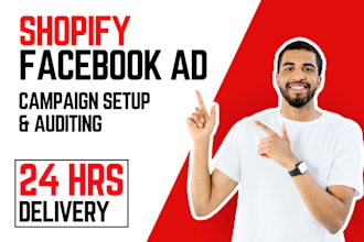 shopify facebook meta ad instagram campaign setup or auditing in 24 hrs