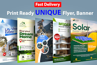 design a professional custom flyer for solar, real estate, roofing, cleaning