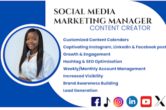 be your real estate monthly social media manager content creator, linkedin
